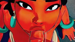 Perfect Thicc Bottom Chel Deepthroats A Foreigners Cock Until She Gets Cum All Over Her Body - porn video