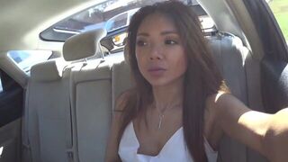Asian Public Flashing and Masturbation in TAXI - porn video