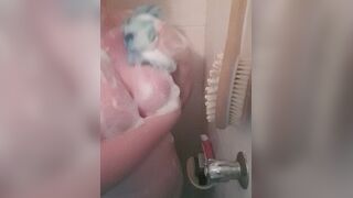 Sneaky Shower Soaping Huge Tits - porn video